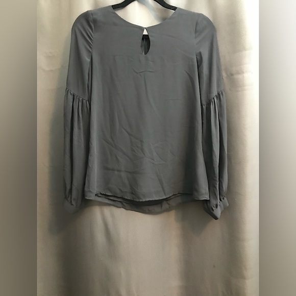 Express grey sheer long sleeve loose blouse size xs - Picture 1 of 4